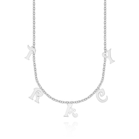 Personalized Letter Initials Silver Necklace