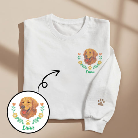 Custom Sweatshirt witth Embroidered Pet Name