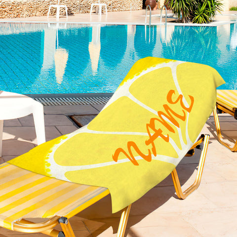 Custom Name Fruit Slice Beach Towel for Summer Vibes