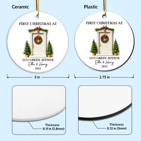 First Christmas New Home 3D Effect - Custom Ceramic Ornament