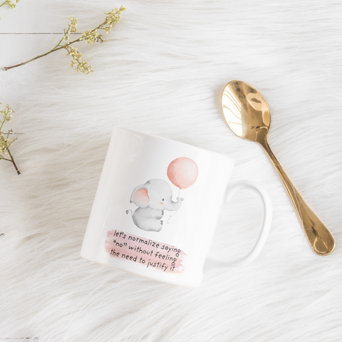 Normalize Saying No Cute Elephant Coffee Mug