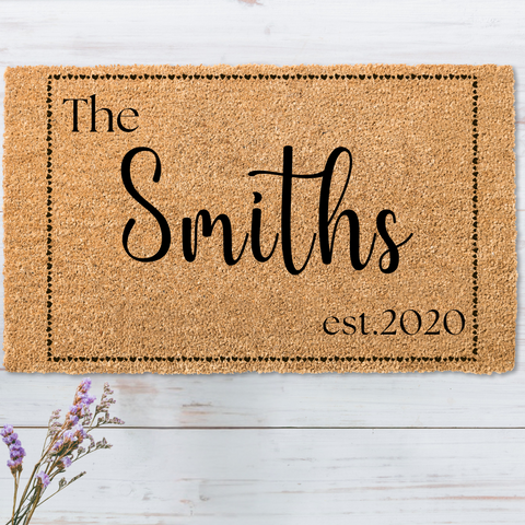 Custom Family Tree Welcome Doormat with Personalized Name