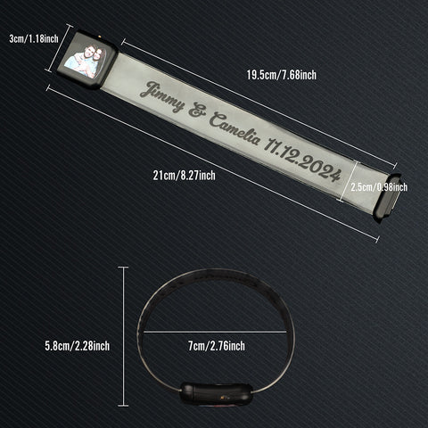 Personalized LED Glow Bracelets with Custom Photo and Text Party Event Favors