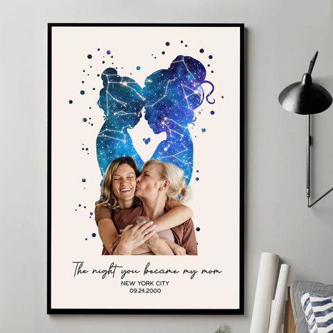The Day You Became My Mom Custom Star Map Canvas/Framed Poster/Poster 