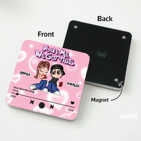 Y2K Couple Custom Music Fridge Magnet