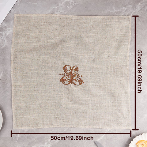 Personalized Linen Napkin with Embroidered Custom Monogram