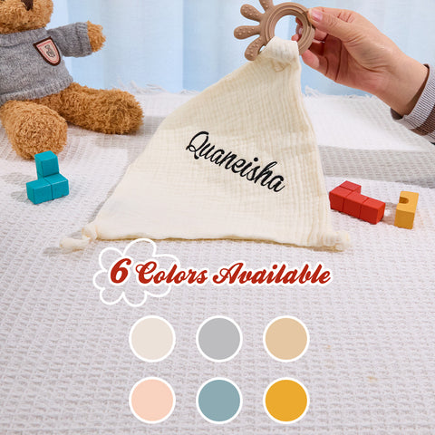 Personalized Baby Comfort Blanket with Embroidered Name