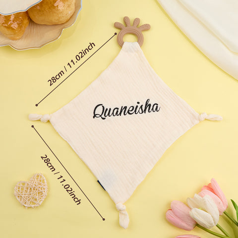 Personalized Baby Comfort Blanket with Embroidered Name