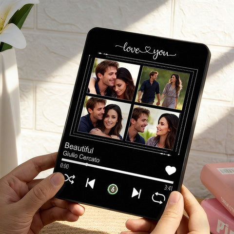 Custom 4-Photo Acrylic Plaque That Plays Your Most Special Song