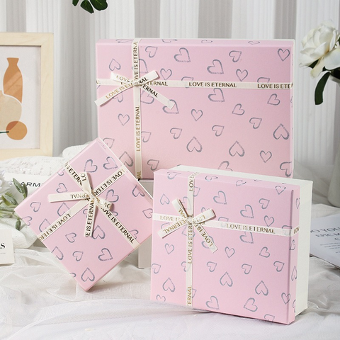 Eternal Love Heart Bow Gift Box – Romantic Packaging in Green, Red & Pink