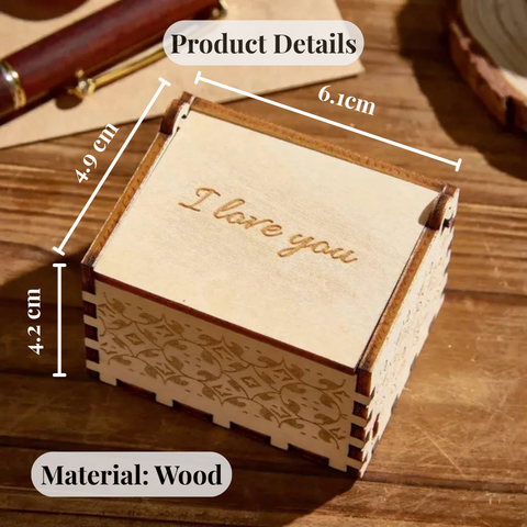 Personalized Wooden Music Box with Custom Song or Voice – Add Your Photo & Message | Perfect Anniversary Gift
