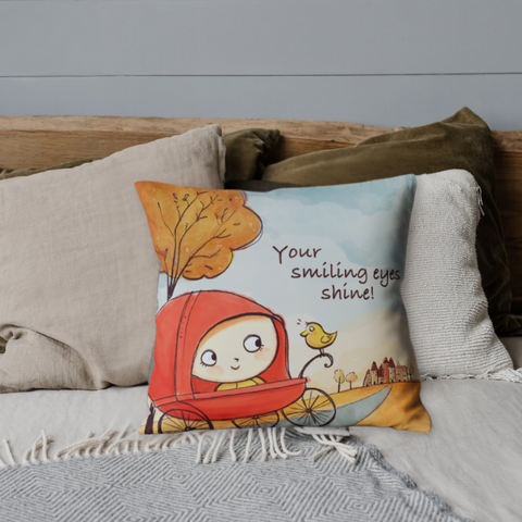 Your Smiling Eyes Shine Square Pillow