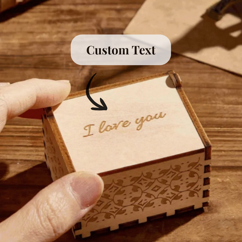 Personalized Wooden Music Box with Custom Song or Voice – Add Your Photo & Message | Perfect Anniversary Gift