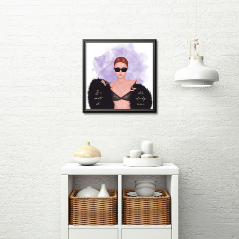 "If I Want It, It's Already Mine" Motivational Fashion Girl Framed Print