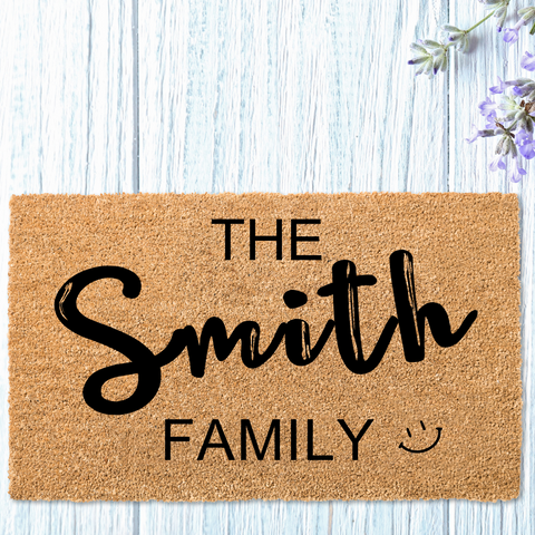 Custom Family Tree Welcome Doormat with Personalized Name