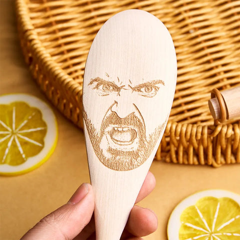 Wooden Spoon with a Personalized Face Photo