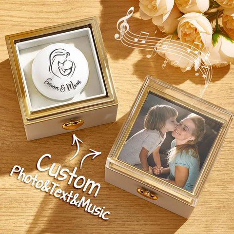 Two-Sided Musical Cake Candle Box Customize with Photo and Message