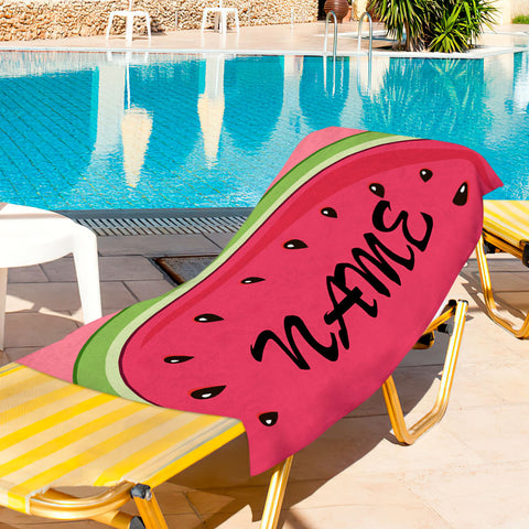 Custom Name Fruit Slice Beach Towel for Summer Vibes