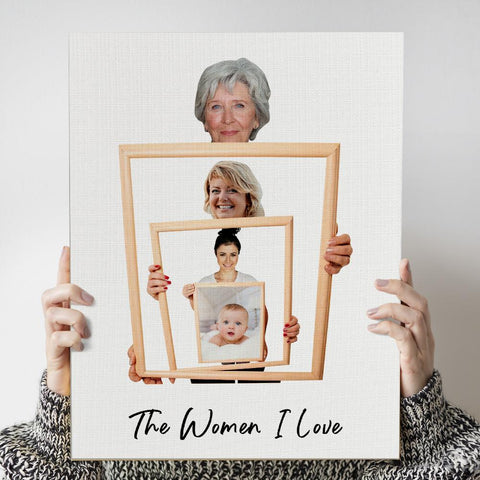 Custom Multi-Generation Family Photo Canvas Wall Art