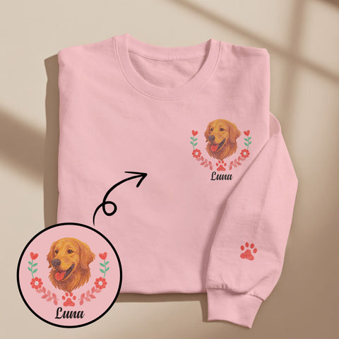 Custom Sweatshirt witth Embroidered Pet Name
