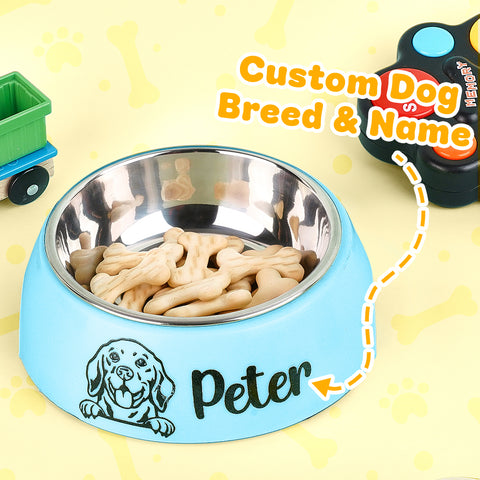 Custom Stainless Steel Pet Bowl with Name
