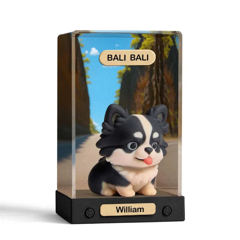 Custom 3D Mini Figure from Photo with Personalized Background & Acrylic Display Box