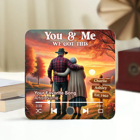 You & Me We Got This Old Couple At Lake Sunset Custom Music Fridge Magnet
