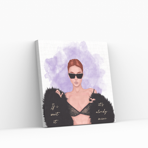 "If I Want It, It's Already Mine" Motivational Fashion Girl Framed Print