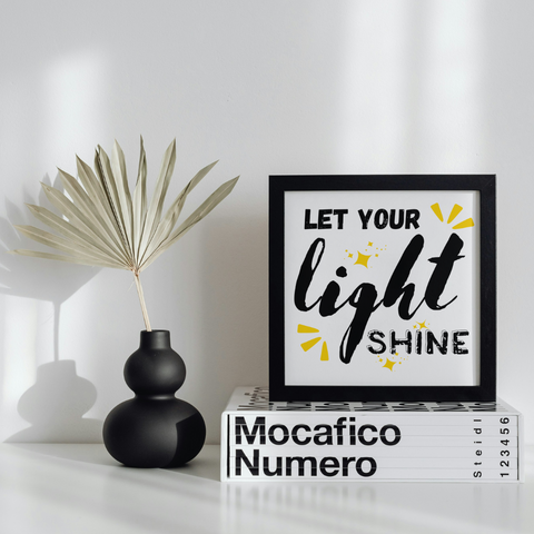 Let Your Light Shine Inspirational Framed Print Canvas Wall Art