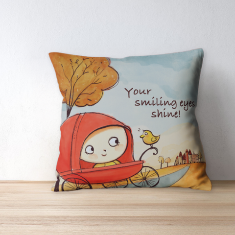 Your Smiling Eyes Shine Square Pillow