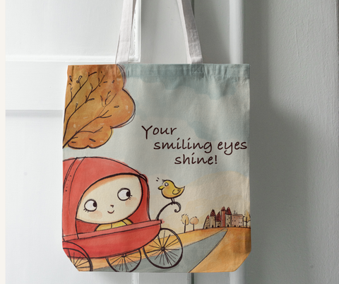 Your Smiling Eyes Shine Canvas Tote Bag