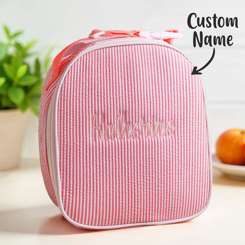 Personalized Lunch Bag with Embroidered Kid's Name