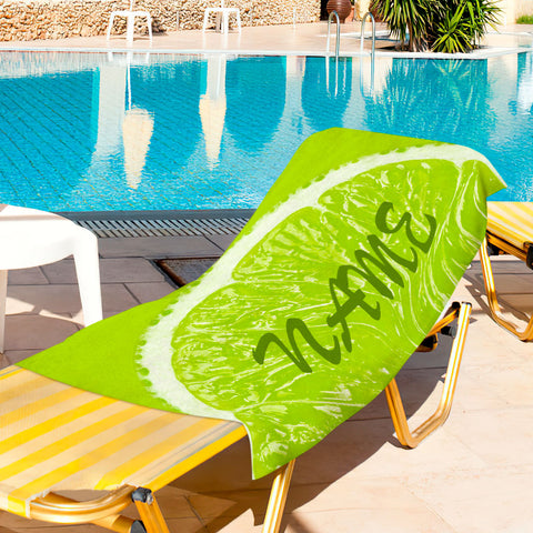 Custom Name Fruit Slice Beach Towel for Summer Vibes