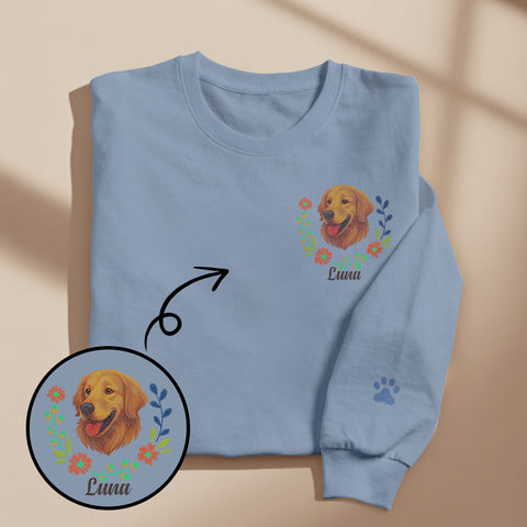 Custom Sweatshirt witth Embroidered Pet Name