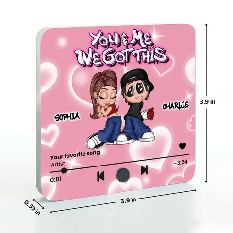 Y2K Couple Custom Music Fridge Magnet