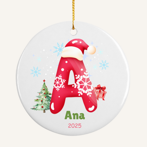Santa’s Letter to You Custom Name & Initial Christmas Ornament 2025