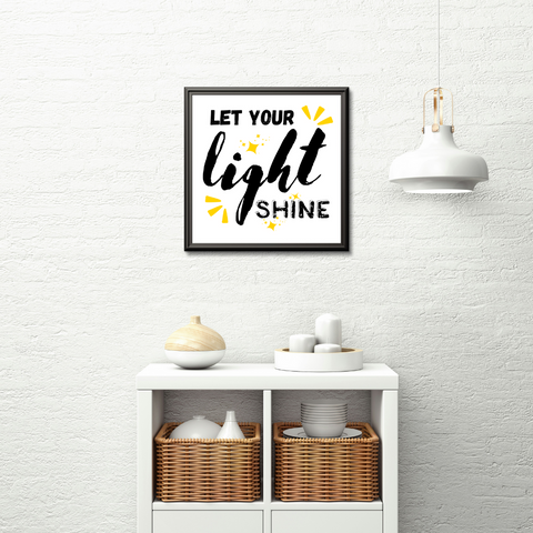 Let Your Light Shine Inspirational Framed Print Canvas Wall Art