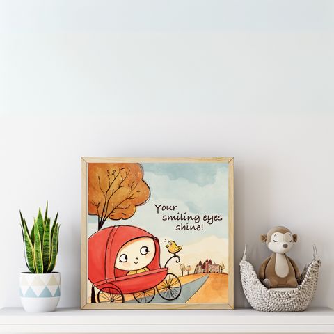 "Your Smiling Eyes Shine" Adorable Framed Print