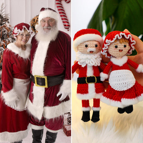 Cute Christmas Couple Personalized Crochet Dolls Handmade with Love