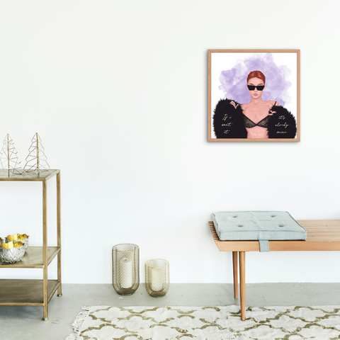 "If I Want It, It's Already Mine" Motivational Fashion Girl Framed Print