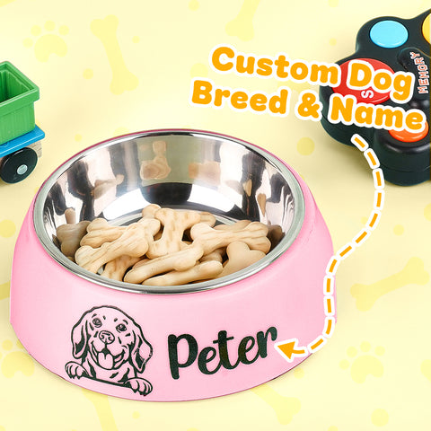 Custom Stainless Steel Pet Bowl with Name