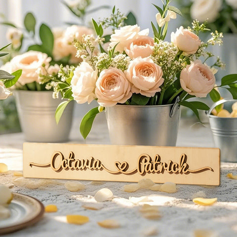 Forever Love Personalized Couple Name Wooden Sign for Wedding or Home