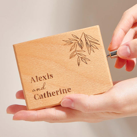 Custom Text Hand-Cranked Paper Strip Music Box – 15-Note Movement with 2 Pre-Printed 15-Second Melodies