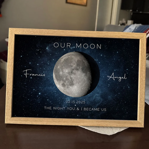 Our Moon Custom Couple Moon Phase Canvas/Framed Poster/Poster