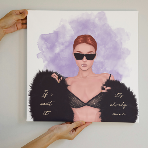 "If I Want It, It's Already Mine" Motivational Fashion Girl Framed Print