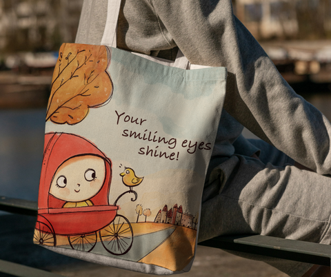 Your Smiling Eyes Shine Canvas Tote Bag