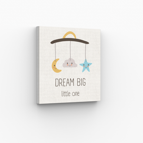 Dream Big Little One Framed Print Canvas Wall Art for Kids' Room