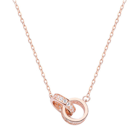 Double Ring Necklace with Personalized Message Card