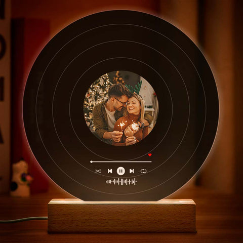 Love That Plays On Custom Vinyl Record Photo Night Light