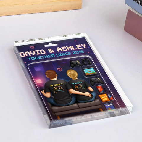 3D Effect Action Figure Toy Box Style Custom Game Players Couple Acrylic Block 